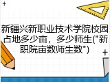 新疆兴新职业技术学院校园占地多少亩，多少师生("新职院亩数师生数")