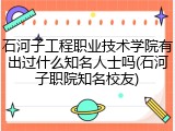 石河子工程职业技术学院有出过什么知名人士吗(石河子职院知名校友)