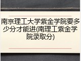 南京理工大学紫金学院要多少分才能进(南理工紫金学院录取分)