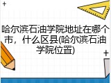 哈尔滨石油学院地址在哪个市，什么区县(哈尔滨石油学院位置)