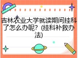吉林农业大学就读期间挂科了怎么办呢？(挂科补救办法)
