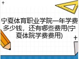 宁夏体育职业学院一年学费多少钱，还有哪些费用(宁夏体院学费费用)