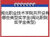 闽北职业技术学院共开设有哪些类型奖学金(闽北职院奖学金类型)
