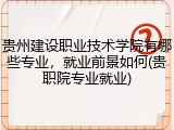 贵州建设职业技术学院有哪些专业，就业前景如何(贵职院专业就业)