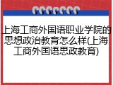 上海工商外国语职业学院的思想政治教育怎么样(上海工商外国语思政教育)