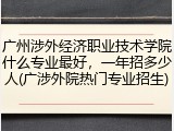 广州涉外经济职业技术学院什么专业最好，一年招多少人(广涉外院热门专业招生)