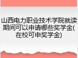山西电力职业技术学院就读期间可以申请哪些奖学金(在校可申奖学金)