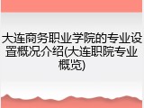 大连商务职业学院的专业设置概况介绍(大连职院专业概览)