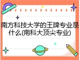 南方科技大学的王牌专业是什么(南科大顶尖专业)