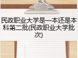 民政职业大学是一本还是本科第二批(民政职业大学批次)