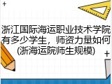 浙江国际海运职业技术学院有多少学生，师资力量如何(浙海运院师生规模)