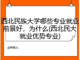 西北民族大学哪些专业就业前景好，为什么(西北民大就业优势专业)