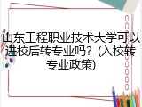 山东工程职业技术大学可以进校后转专业吗？(入校转专业政策)