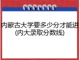 内蒙古大学要多少分才能进(内大录取分数线)