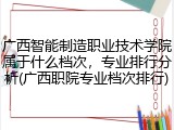 广西智能制造职业技术学院属于什么档次，专业排行分析(广西职院专业档次排行)