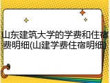 山东建筑大学的学费和住宿费明细(山建学费住宿明细)