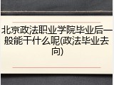 北京政法职业学院毕业后一般能干什么呢(政法毕业去向)