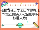 福建农林大学金山学院有几个校区,有多少人(金山学院校区人数)