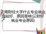 云南财经大学什么专业就业比较好，原因是啥(云财好就业专业原因)