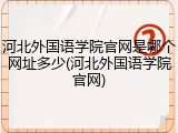 河北外国语学院官网是哪个网址多少(河北外国语学院官网)