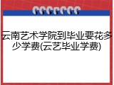 云南艺术学院到毕业要花多少学费(云艺毕业学费)