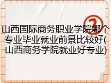 山西国际商务职业学院哪个专业毕业就业前景比较好(山西商务学院就业好专业)