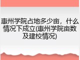 惠州学院占地多少亩，什么情况下成立(惠州学院亩数及建校情况)