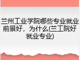 兰州工业学院哪些专业就业前景好，为什么(兰工院好就业专业)