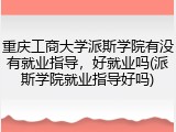 重庆工商大学派斯学院有没有就业指导，好就业吗(派斯学院就业指导好吗)