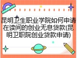 昆明卫生职业学院如何申请在读间的创业无息贷款(昆明卫职院创业贷款申请)