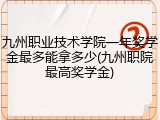 九州职业技术学院一年奖学金最多能拿多少(九州职院最高奖学金)