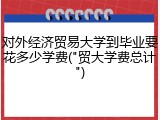 对外经济贸易大学到毕业要花多少学费("贸大学费总计")