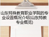 山东特殊教育职业学院的专业设置概况介绍(山东特教专业概览)
