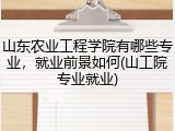 山东农业工程学院有哪些专业，就业前景如何(山工院专业就业)