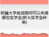 新疆大学就读期间可以申请哪些奖学金(新大奖学金种类)