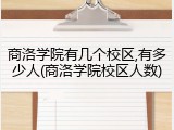 商洛学院有几个校区,有多少人(商洛学院校区人数)