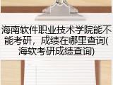 海南软件职业技术学院能不能考研，成绩在哪里查询(海软考研成绩查询)
