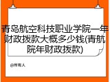 青岛航空科技职业学院一年财政拨款大概多少钱(青航院年财政拨款)