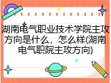 湖南电气职业技术学院主攻方向是什么，怎么样(湖南电气职院主攻方向)