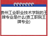 贵州工业职业技术学院的王牌专业是什么(贵工职院王牌专业)