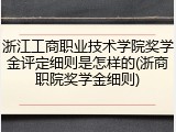 浙江工商职业技术学院奖学金评定细则是怎样的(浙商职院奖学金细则)