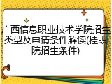 广西信息职业技术学院招生类型及申请条件解读(桂职院招生条件)