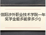 信阳涉外职业技术学院一年奖学金最多能拿多少()
