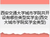 西安交通大学城市学院共开设有哪些类型奖学金(西交大城市学院奖学金类型)