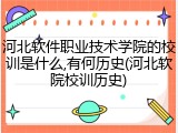 河北软件职业技术学院的校训是什么,有何历史(河北软院校训历史)
