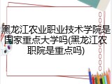 黑龙江农业职业技术学院是国家重点大学吗(黑龙江农职院是重点吗)