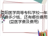 益阳医学高等专科学校一年学费多少钱，还有哪些费用(益医学费及费用)