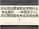 河北司法警官职业学院什么专业最好，一年招多少人(河北警院最佳专业及招生数)