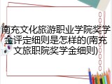 南充文化旅游职业学院奖学金评定细则是怎样的(南充文旅职院奖学金细则)