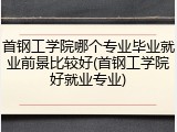 首钢工学院哪个专业毕业就业前景比较好(首钢工学院好就业专业)